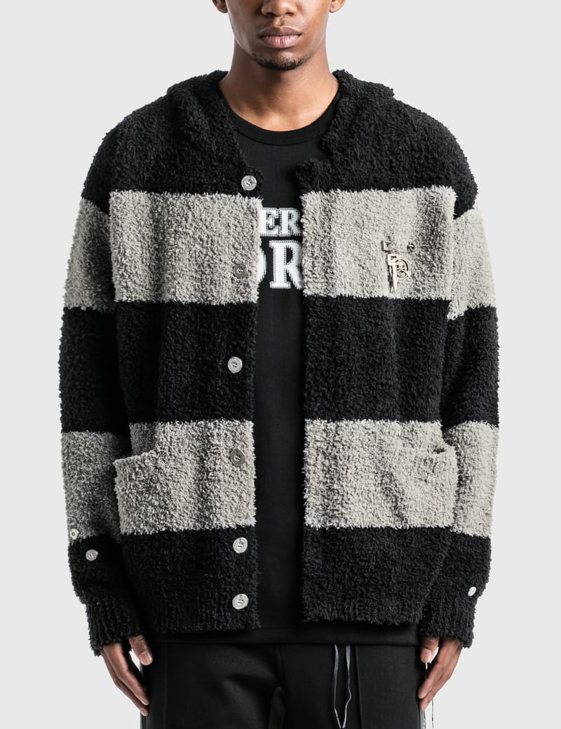 C2H4 - C2H4® x Mastermind Japan Knitted Stripe Hooded Sweater