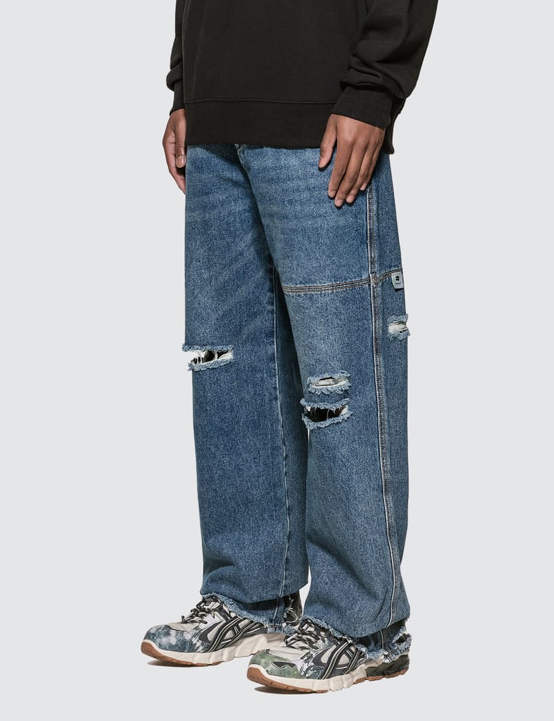 Ader Error - Oversized Washed Denim Jeans | HBX - Globally