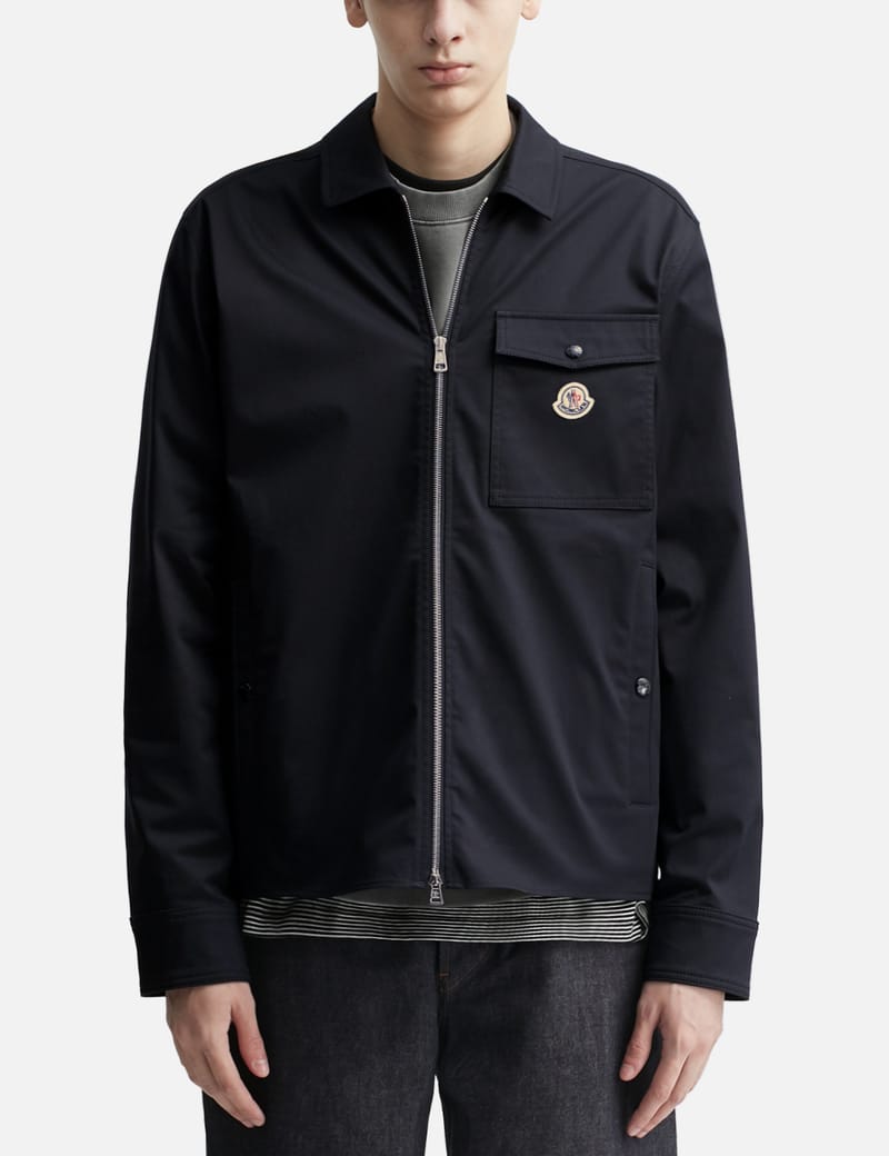 Moncler Zip-up Shirt Jacket - コットンギャバジン製の上質なジップ