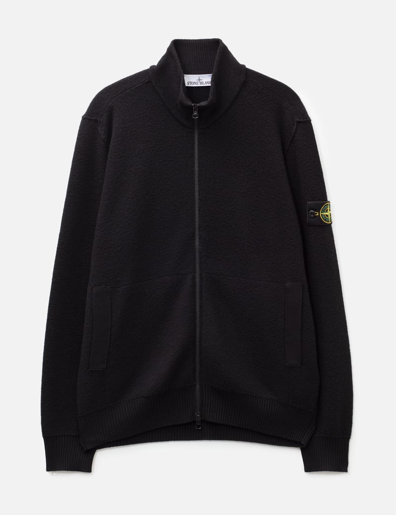 Stone  ジップアップトレーナー Stone Island Textured Wool Zip-Up Cardigan - Textured warmth and
