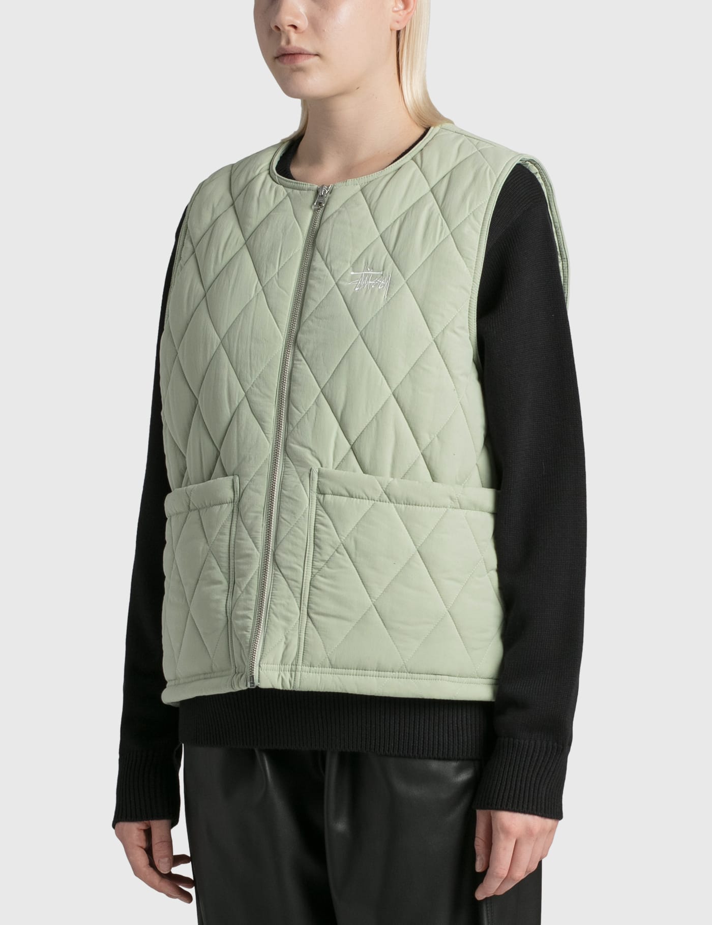 stussy DIAMOND QUILTED VEST-