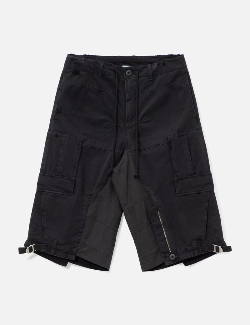 ウェア protocol index FOLDED WAIST JORTS Protocol-Index Folded Waist Jorts - Semi-oversized black denim