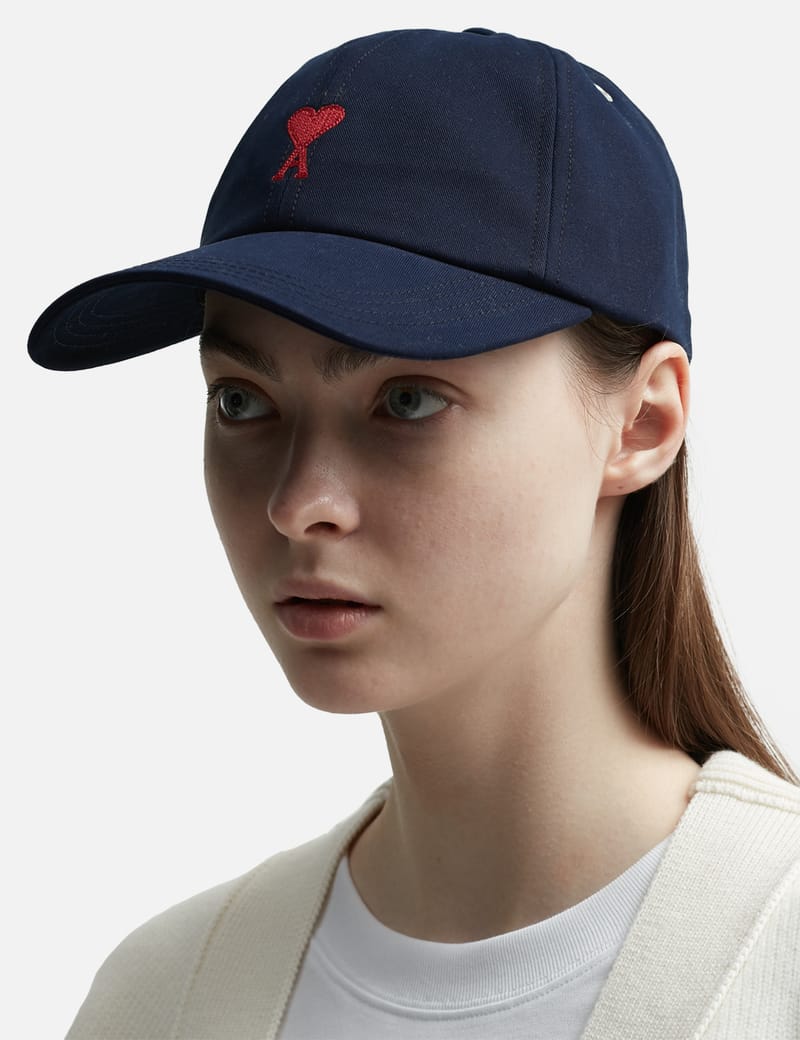 Ami - Red Ami De Coeur Embroidery Cap | HBX - Globally