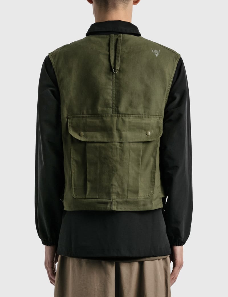 トップス South2West8 Tenkara Vest South2 West8 Men's Tenkara Nylon Vest in Green South2 West8