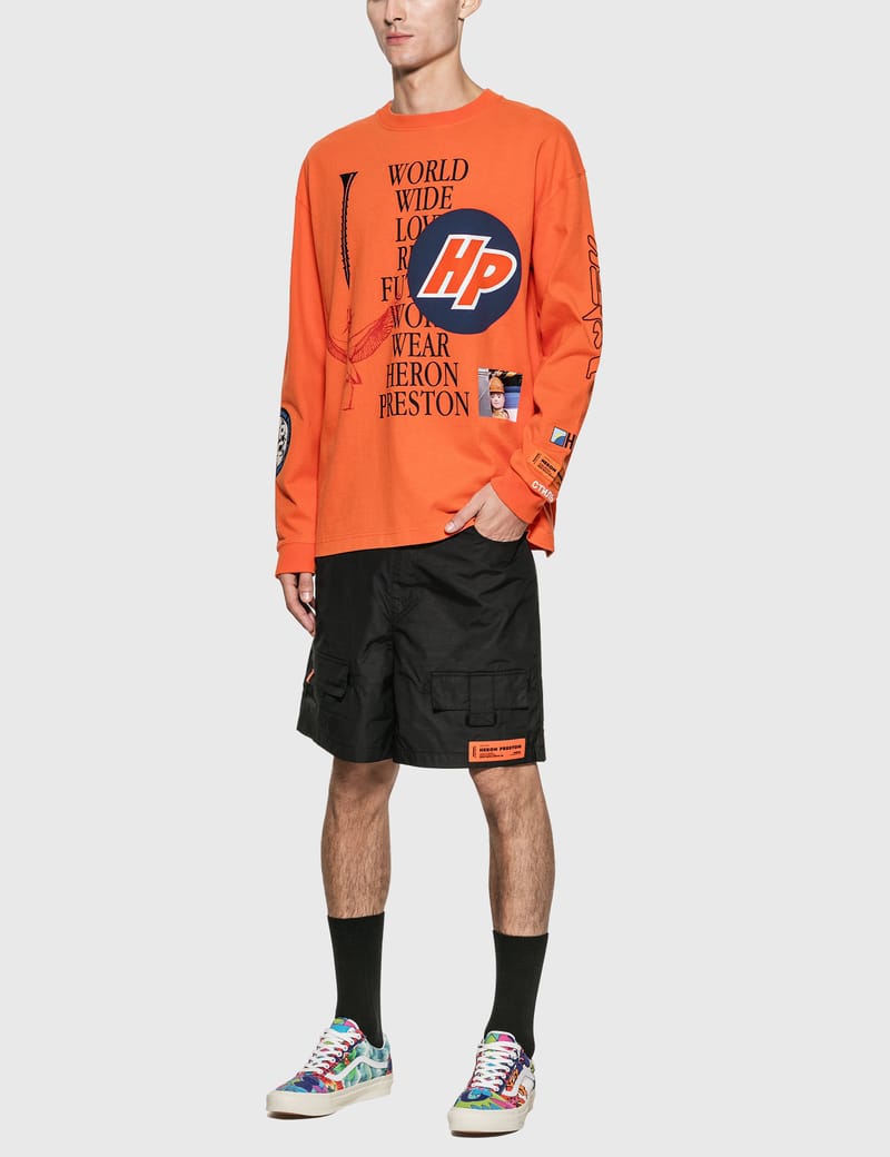HERON PRESTON / 20AW/REG COLLAGE LS T-SHIRT/L/コットン/ORN/HMAB015F20JER002 Heron Preston - Reg Collage Long Sleeve T-Shirt | HBX