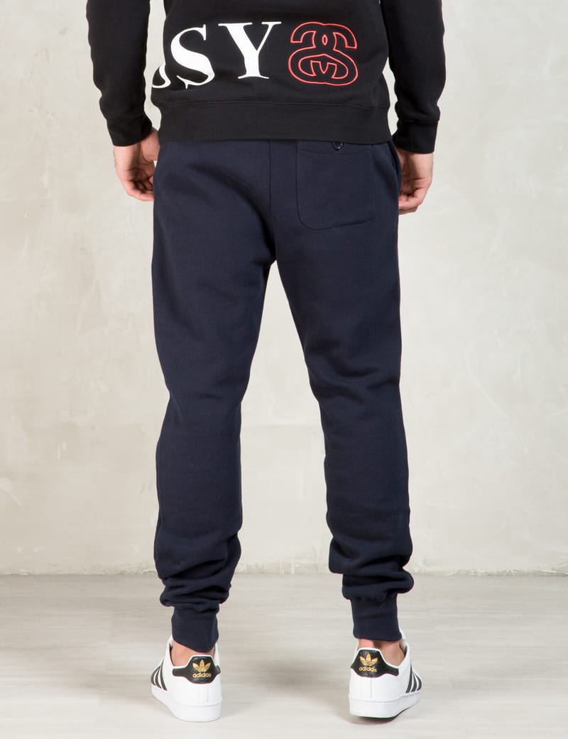 Stüssy - Navy Stussy Vibe Sweatpants | HBX - HYPEBEAST 為您搜羅