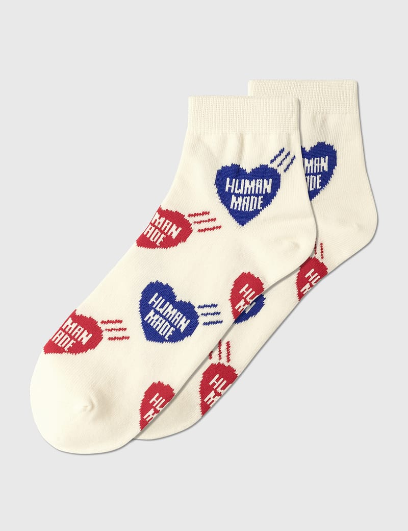 関税送料込【HUMAN MADE】ハートショートソックス☆ブルー ロゴ Human Made - Short Heart Pattern Socks #1 | HBX - Globally