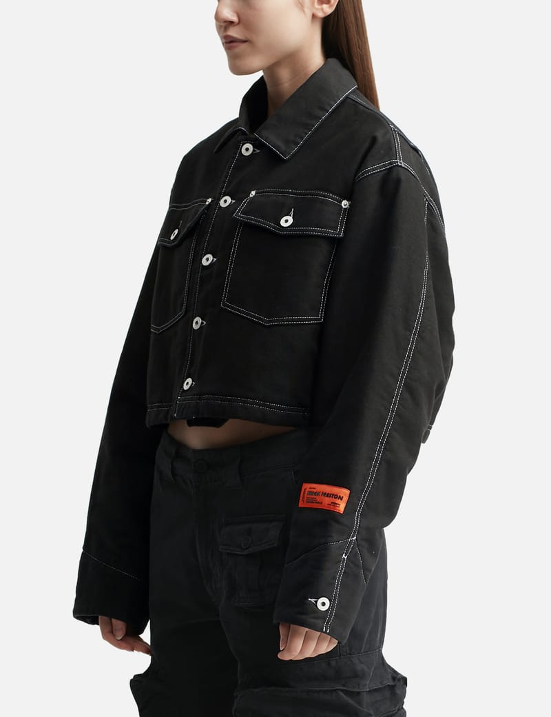 HERON PRESTON® - WHITE STITCH CROP JACKET | HBX - Globally Curated