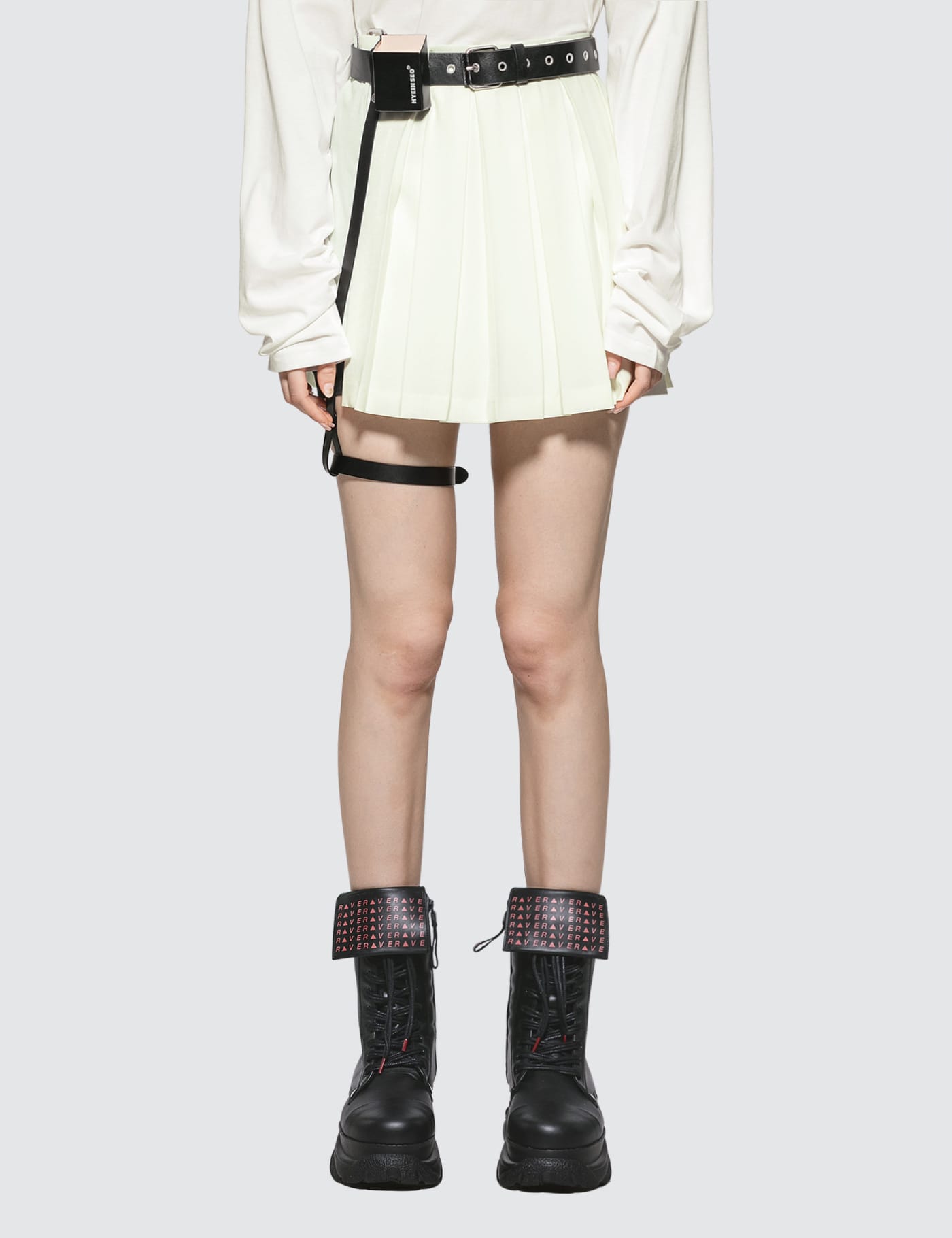 Hyein Seo - Pleated Skirt With Leather Garter Belt | HBX