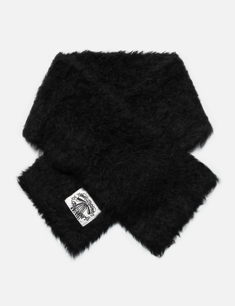 Acne Studios｜MUFFLERS (Fluffy alpaca blend scarf (CA034 ACNE STUDIOS Two-tone fringed appliquéd alpaca-blend scarf
