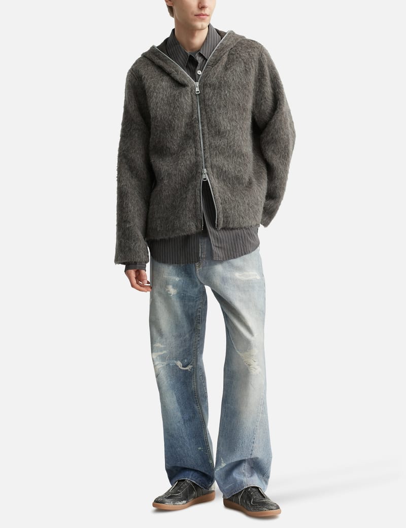 Our Legacy Full Zip Hood - Italian wool-blend relaxed zip hoodie | HBX