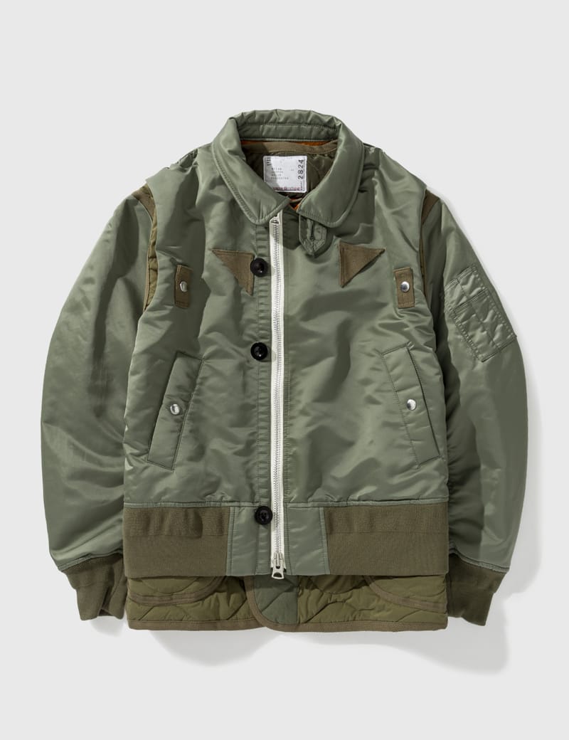 Sacai - Nylon Twill Mix Blouson Jacket | HBX - Globally Curated