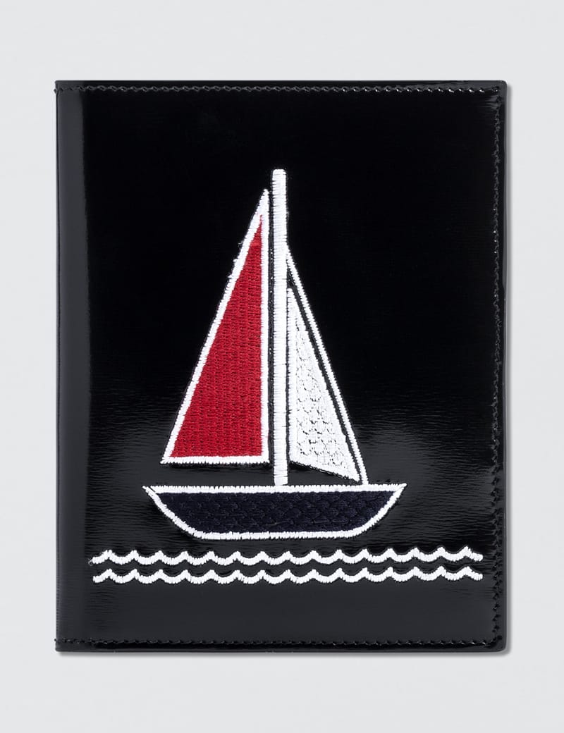 Thom Browne - Calf Leather Embroidered Passport Holder | HBX