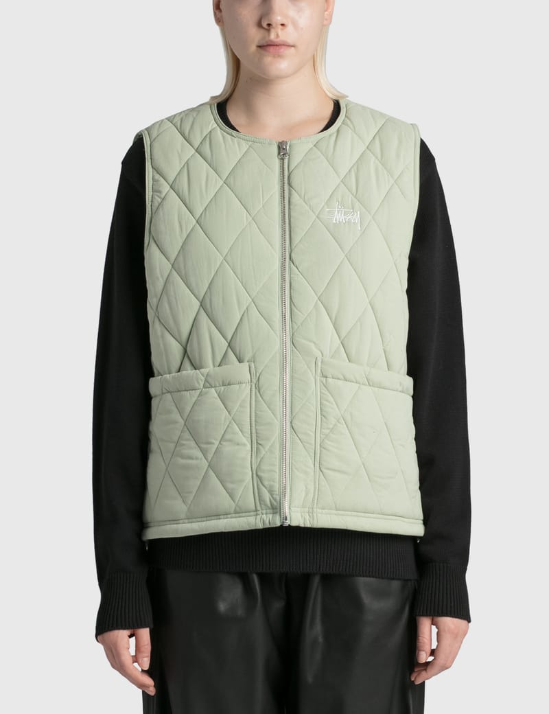 緊急セール！Stussy DIAMOND QUILTED VEST - ダウンベスト