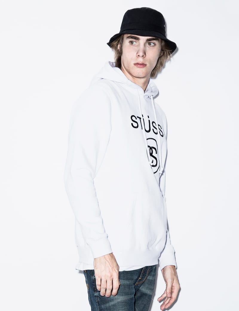 White stussy 2024 hoodie mens