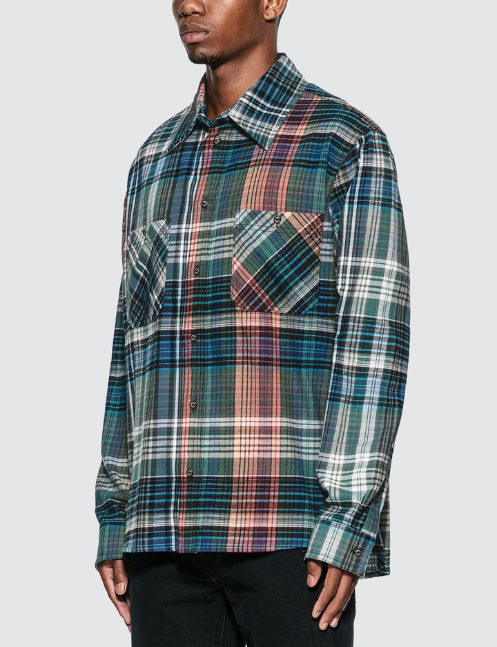 Off-White™ - Stencil Arrow Flannel Check Shirt | HBX - Globally Curated ...