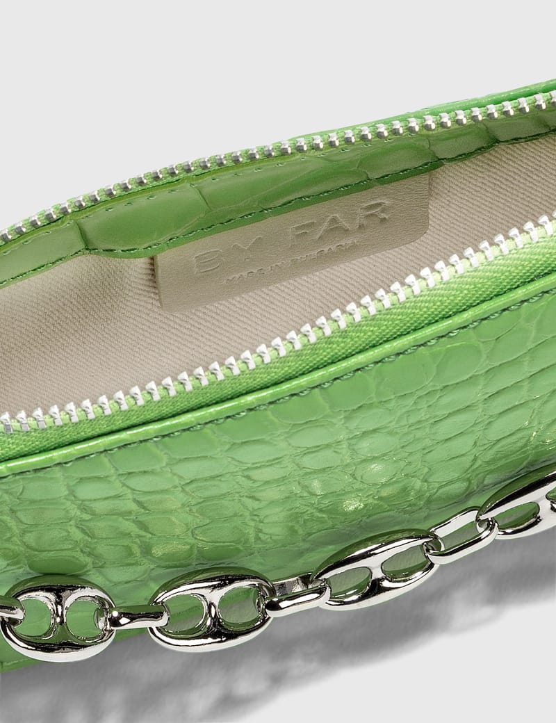 BY FAR - Mini Rachel Grass Croco Embossed Leather Bag | HBX