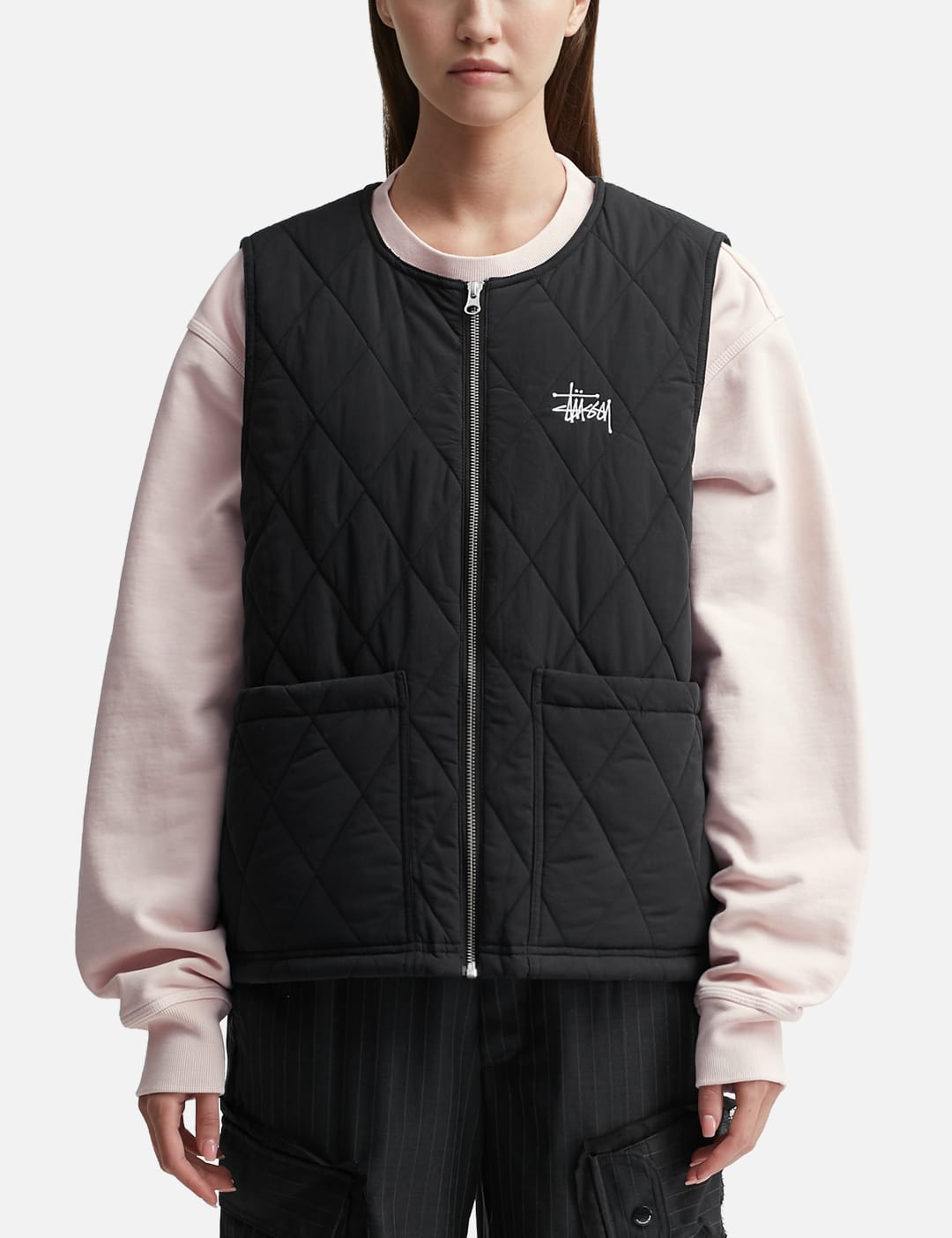 Stüssy - Diamond Quilted Zip-Up Vest | HBX - Globally Curated 