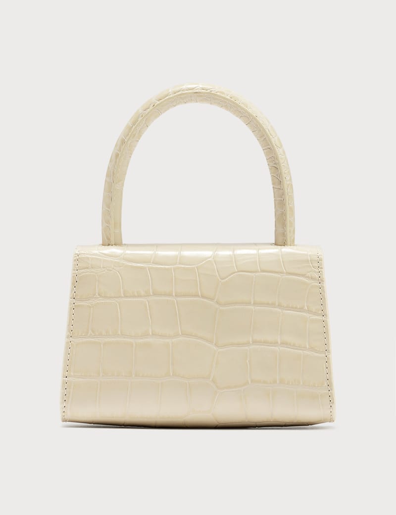 BY FAR - Mini Cream Croco Embossed Leather Bag | HBX - Globally