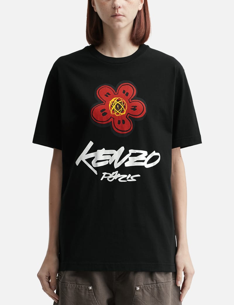 KENZO 黒 Tシャツ Boke Flower 2.0’ オーバーサイズ KENZO ケンゾー Boke Flower T-Shirts Tシャツ 半袖 クルー
