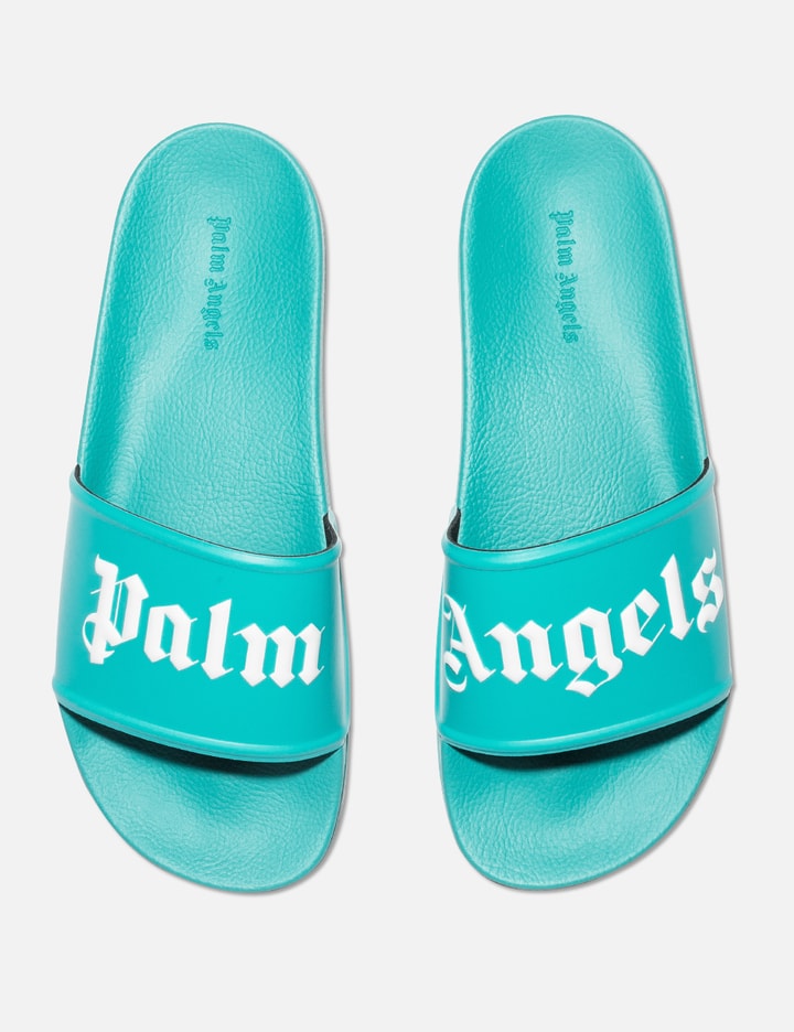 Palm Angels Logo Pool Slides HBX Globally Curated Fashion and