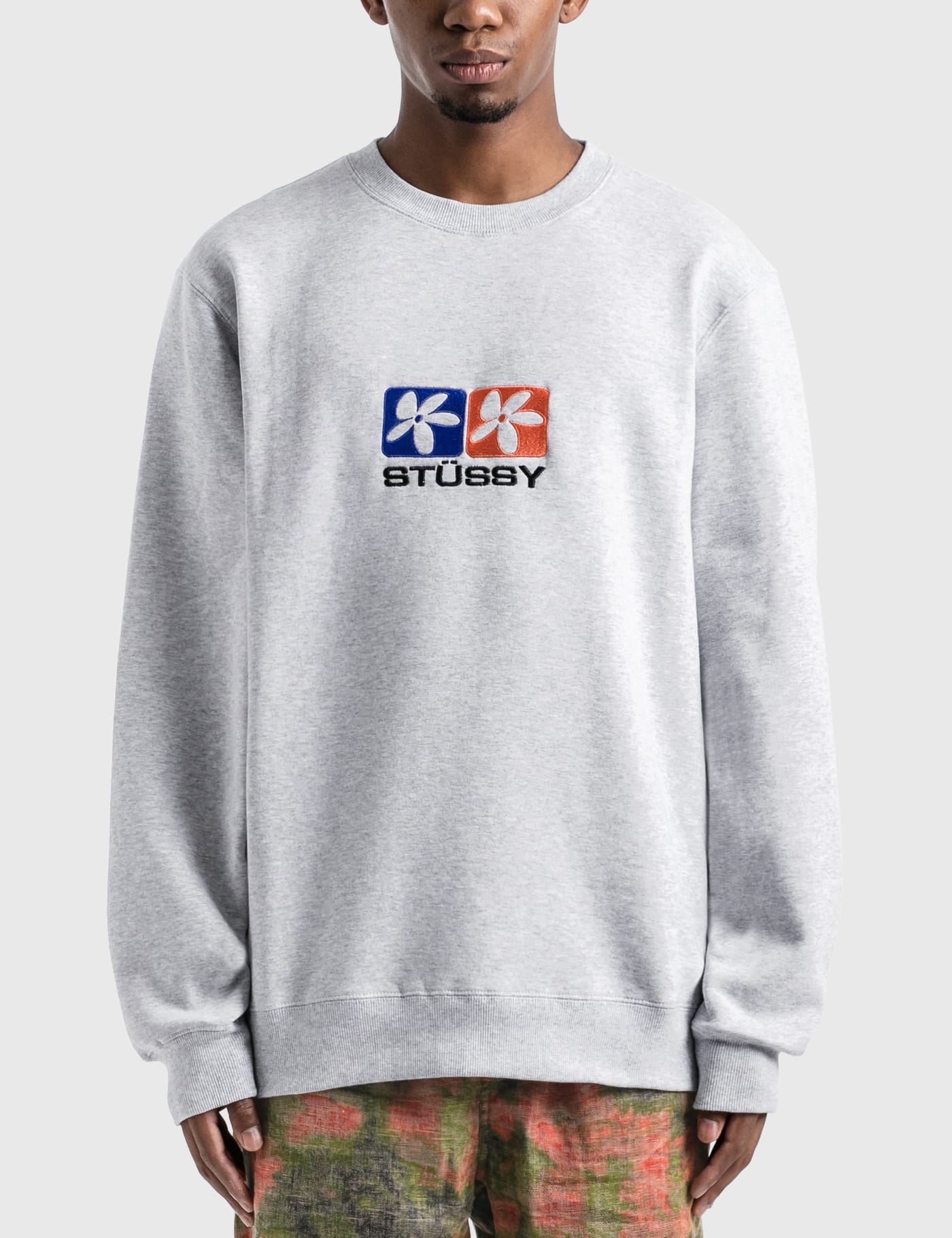 Stüssy - 2 Flowers Applique Crew Sweatshirt | HBX - Globally 