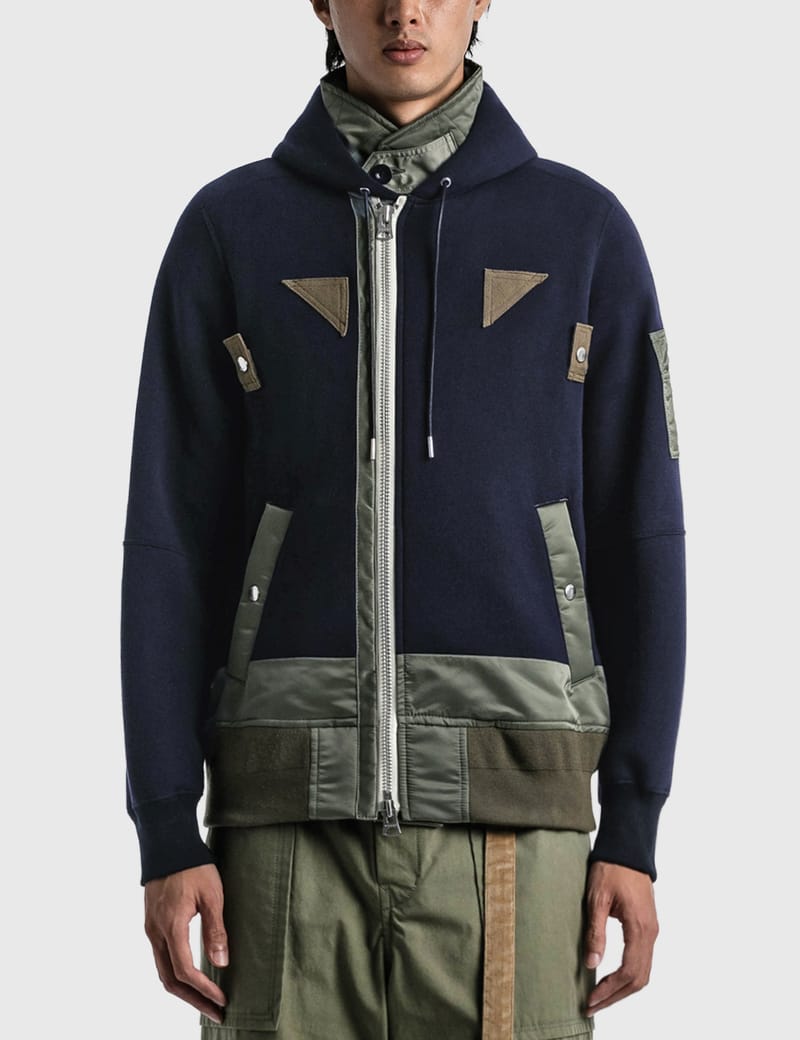 Sacai - Nylon Twill Sponge Sweat Blouson | HBX - Globally Curated