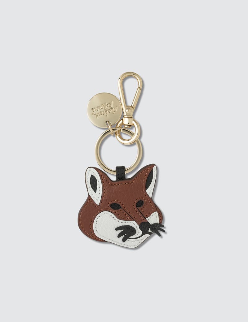 Maison Kitsuné - Leather Fox Head Keyring | HBX - Globally Curated