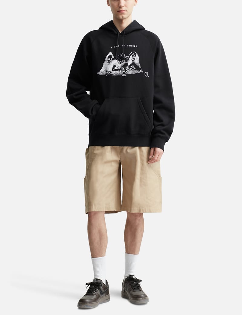 さらに100円引き◆CARHARTT◆HOODED PEPE FRIENDS SWEATSHIRT Carhartt WIP Pepe Friends Hoodie in Black | SVD USA