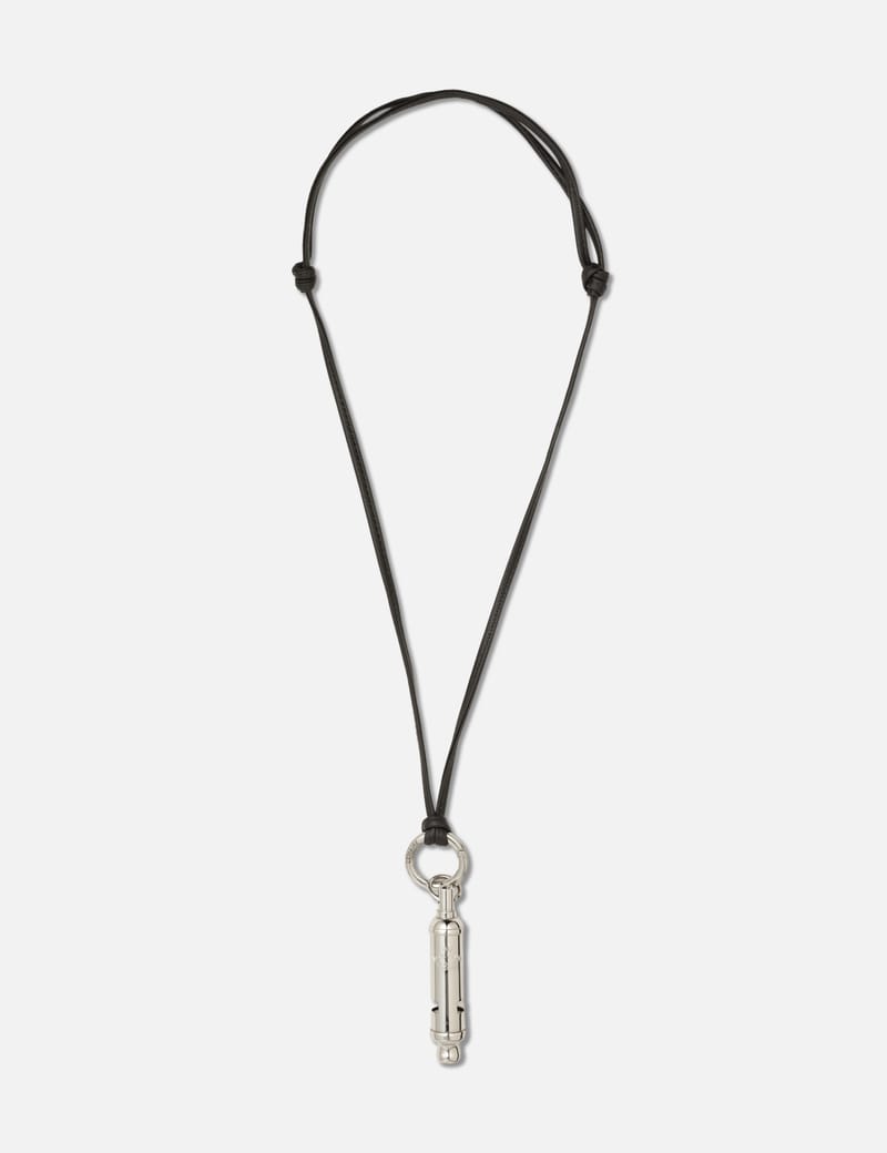 Lemaire Acme Whistle Necklace - Silver-finished brass on a leather