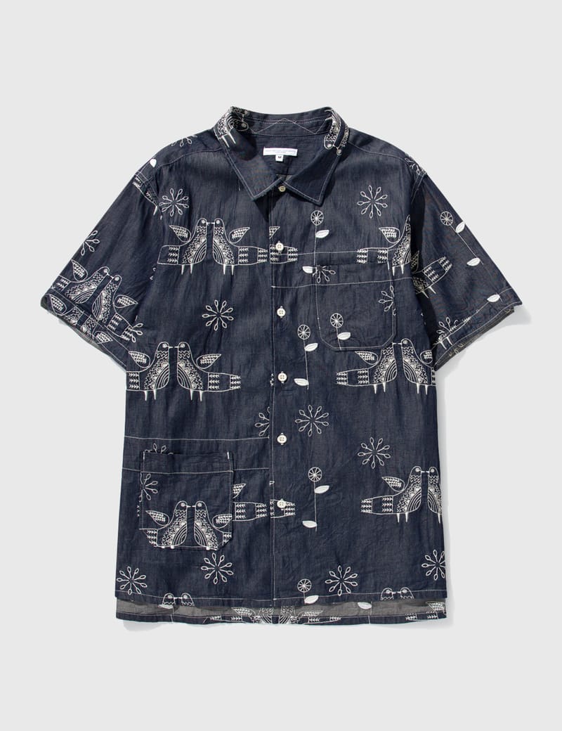 トップス ENGINEERED GARMENTS Camp Shirt Indigo S Engineered Garments Camp Shirt, Indigo – Glasswing
