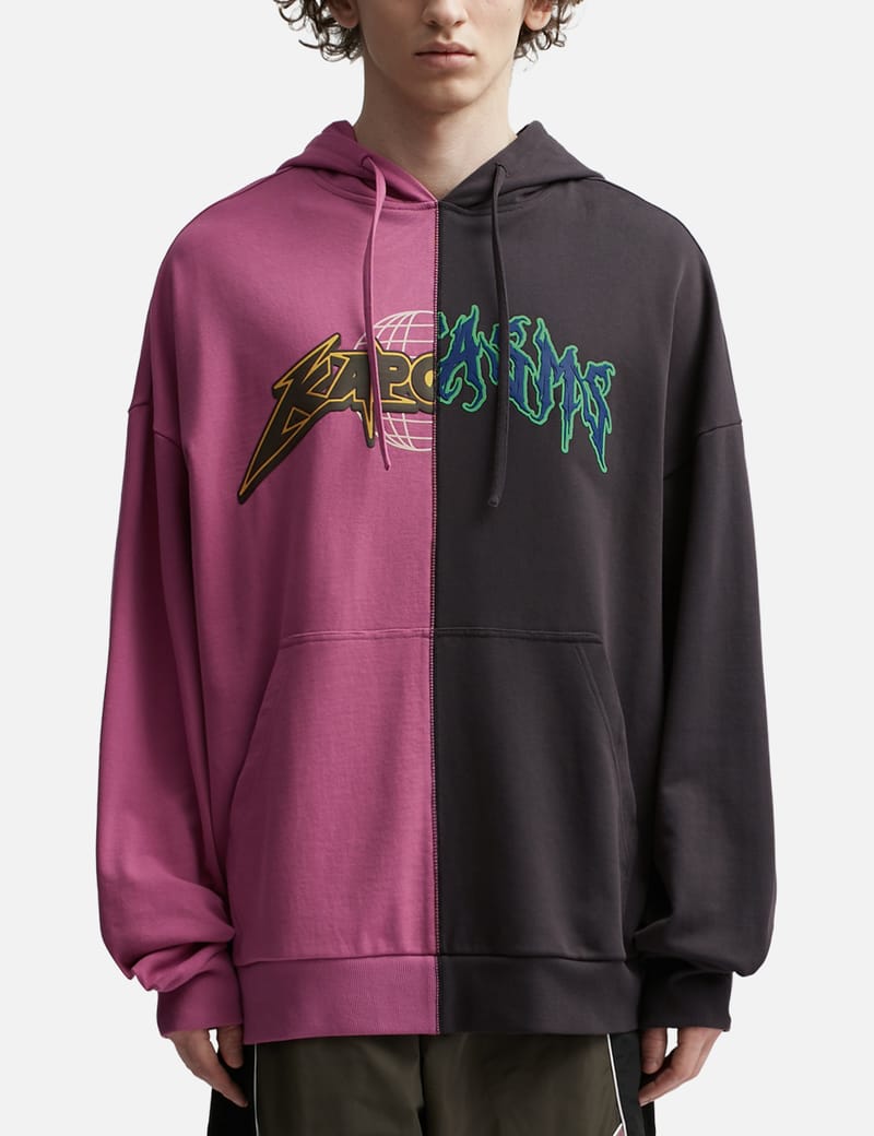 Pink and black online split hoodie