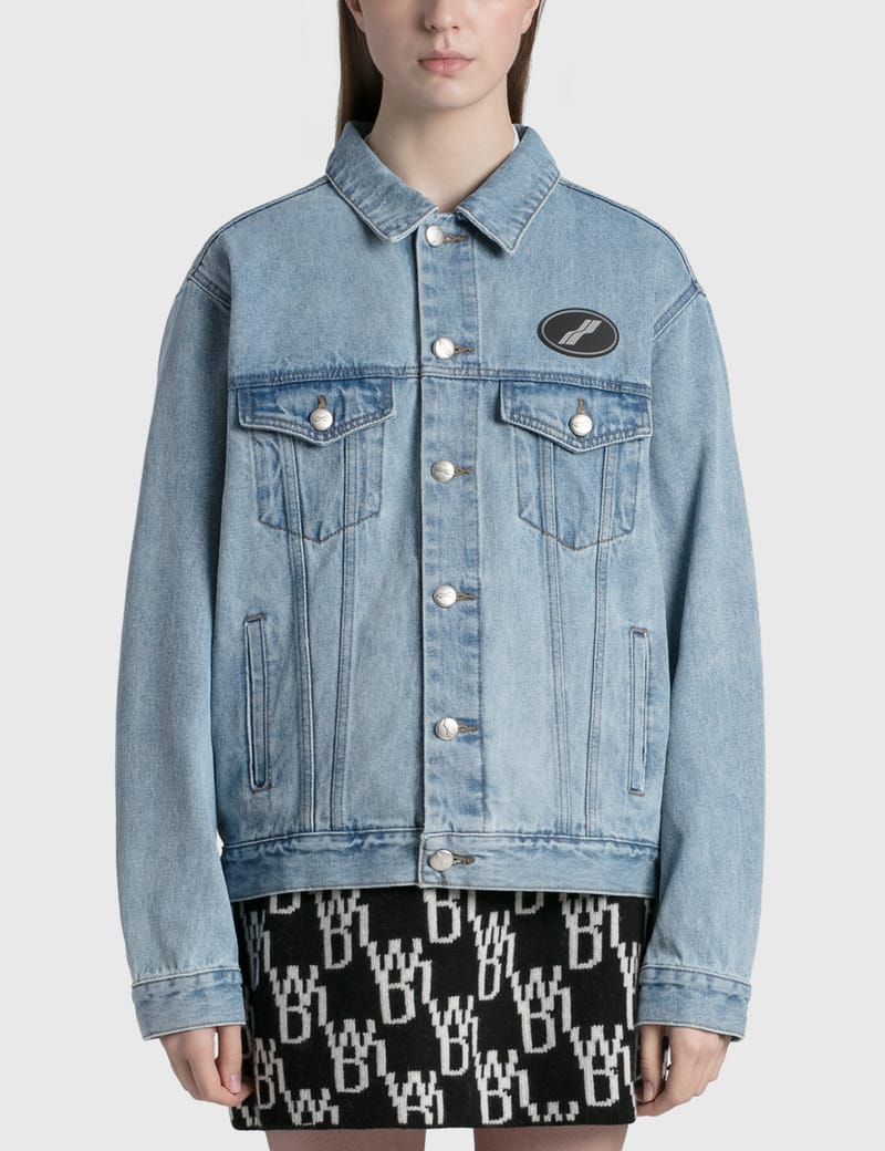 WE11DONE Rhinestone Oversized Denim Jacket | H. Lorenzo