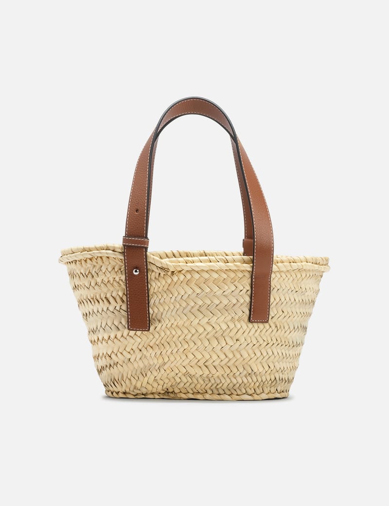 Loewe - Small Basket Bag In Palm Leaf And Calfskin | HBX