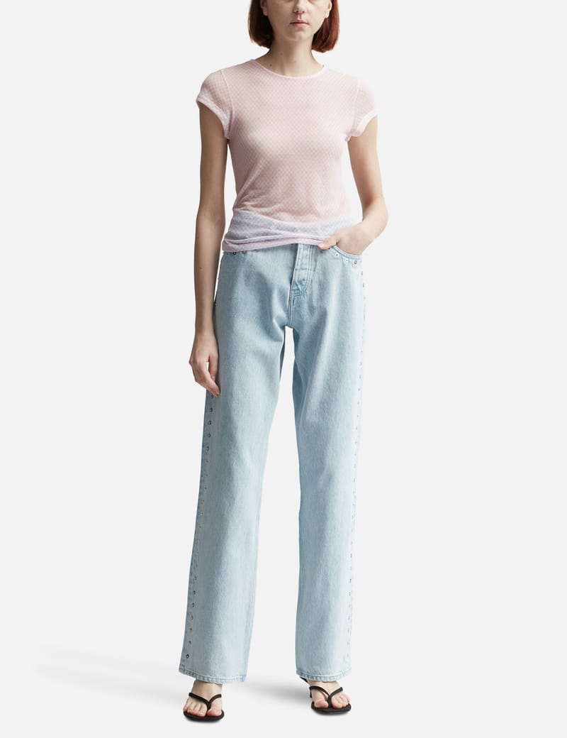 Paloma wool Malvo ロゴシャツ　ピンクチェック Pink-Malvo-T-Shirt-