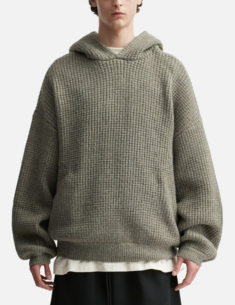 Fear of God Essentials Heavy Waffle 90'S Hoodie - Oversized waffle