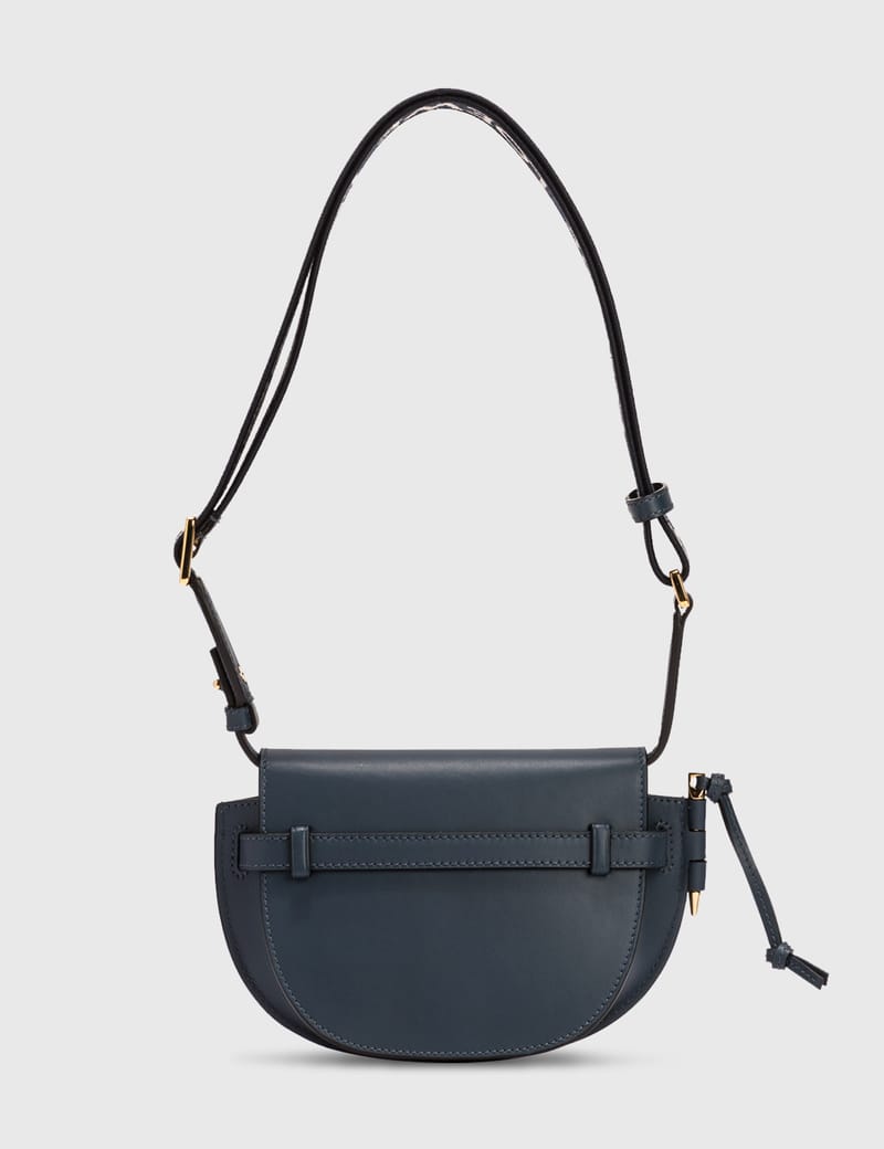 LOEWE セール★ GATE DUAL MINI BAG★ONYX BLUE LOEWE Calfskin Jacquard Mini Gate Crossbody Bag Onyx Blue