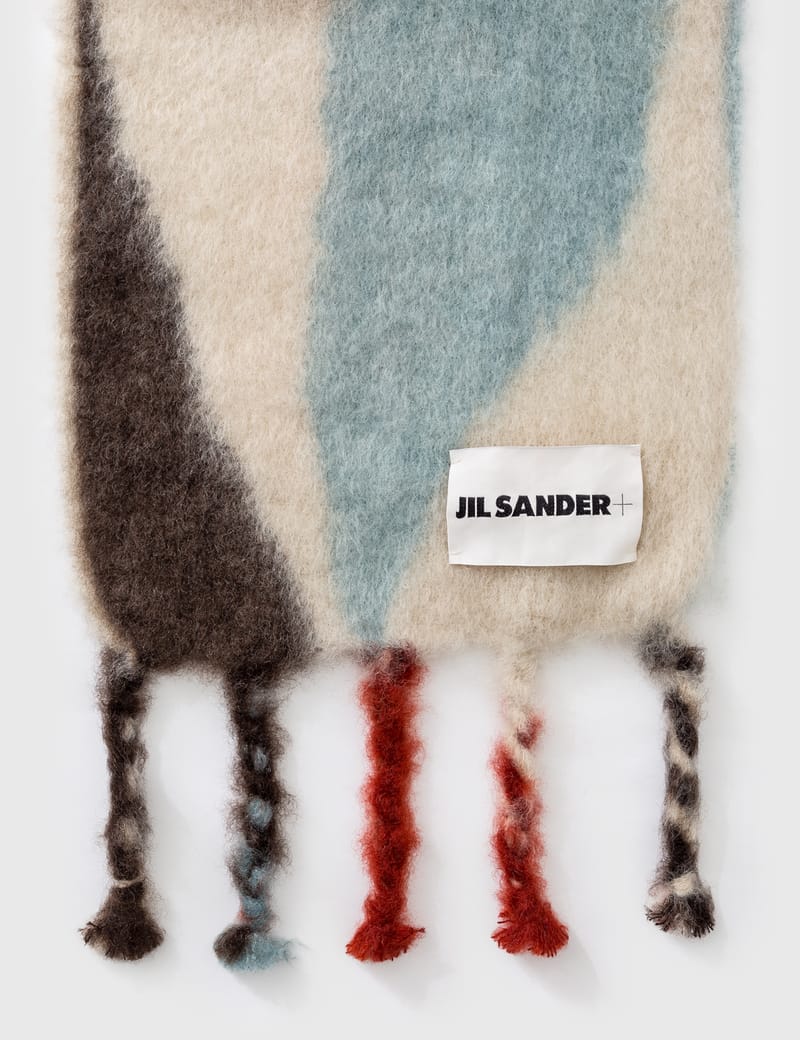 Jil Sander - Geometric Fringe Scarf | HBX - Globally Curated