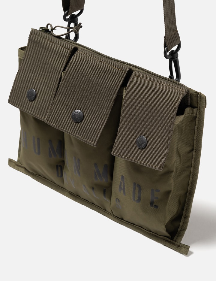 Human Made Military Shoulder Bag - 橄榄绿战术斜挎包，轻便耐用，多口袋设计满足日常收纳需求。 | HBX