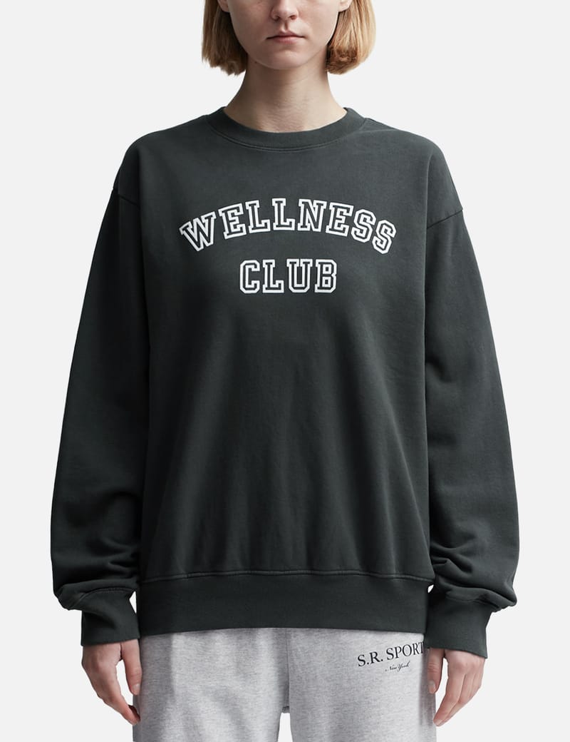 Sporty & Rich - Wellness Club Flocked Crewneck | HBX - Globally