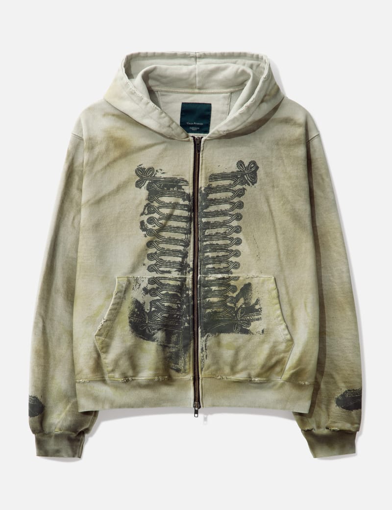 【undermycar】VINTAGE FLAG ZIP HOODIE Undermycar VINTAGE AMERICAN FLAG DIRTY WASHED ZIPPED HOODIE
