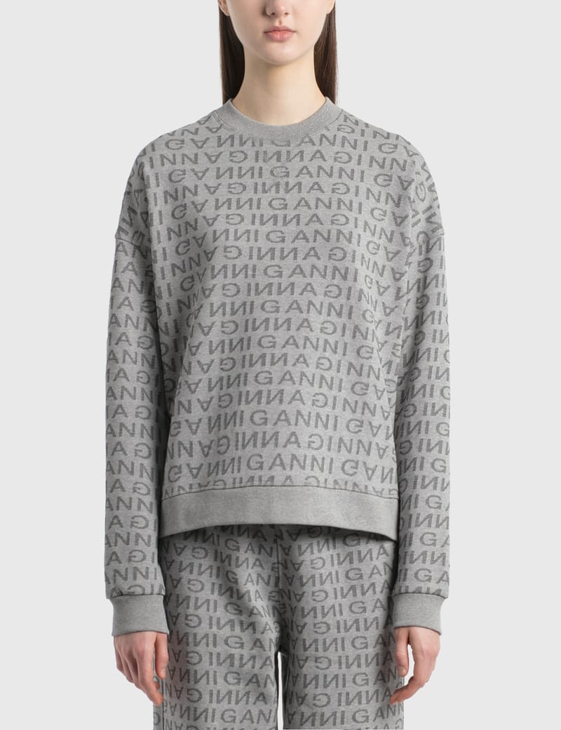 Ganni - Jacquard Isoli Dropped Shoulder Sweatshirt | HBX