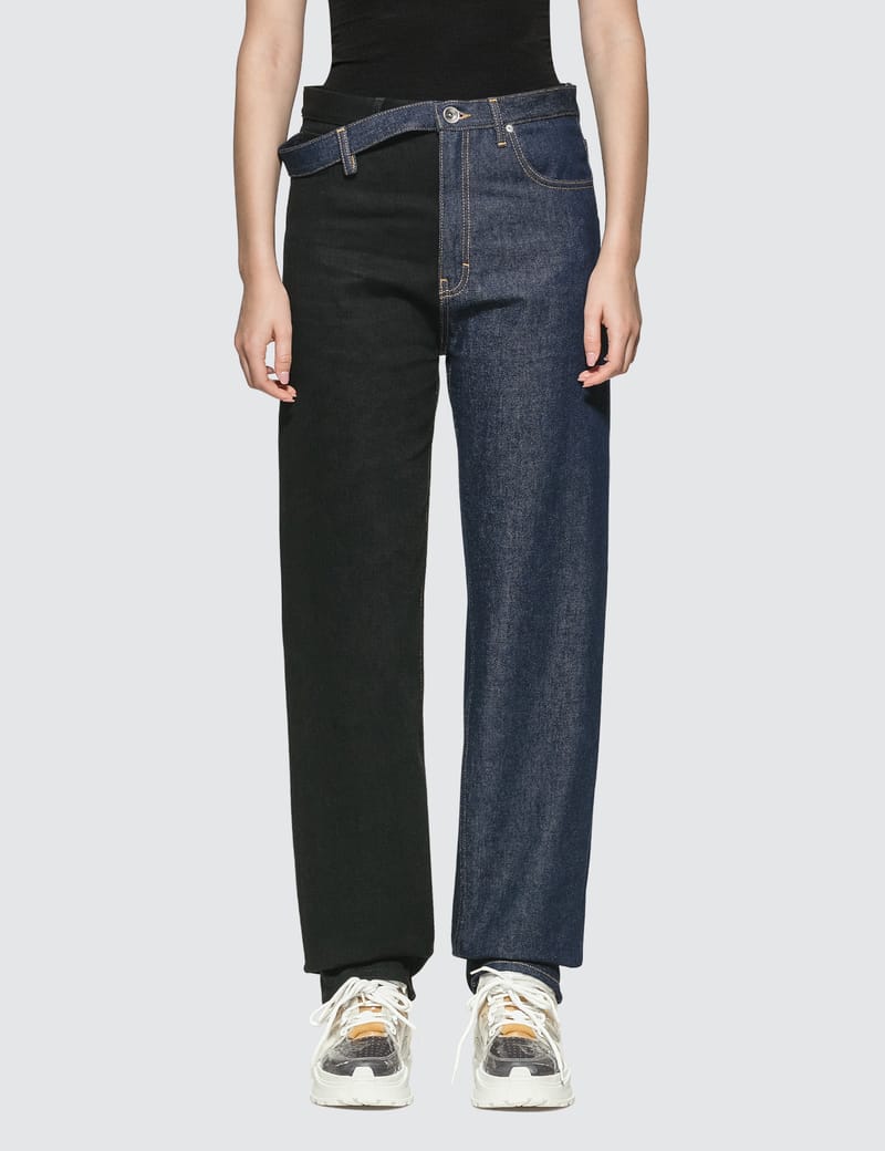 Maison Margiela - Two Tone Side-belt Jeans | HBX - Globally