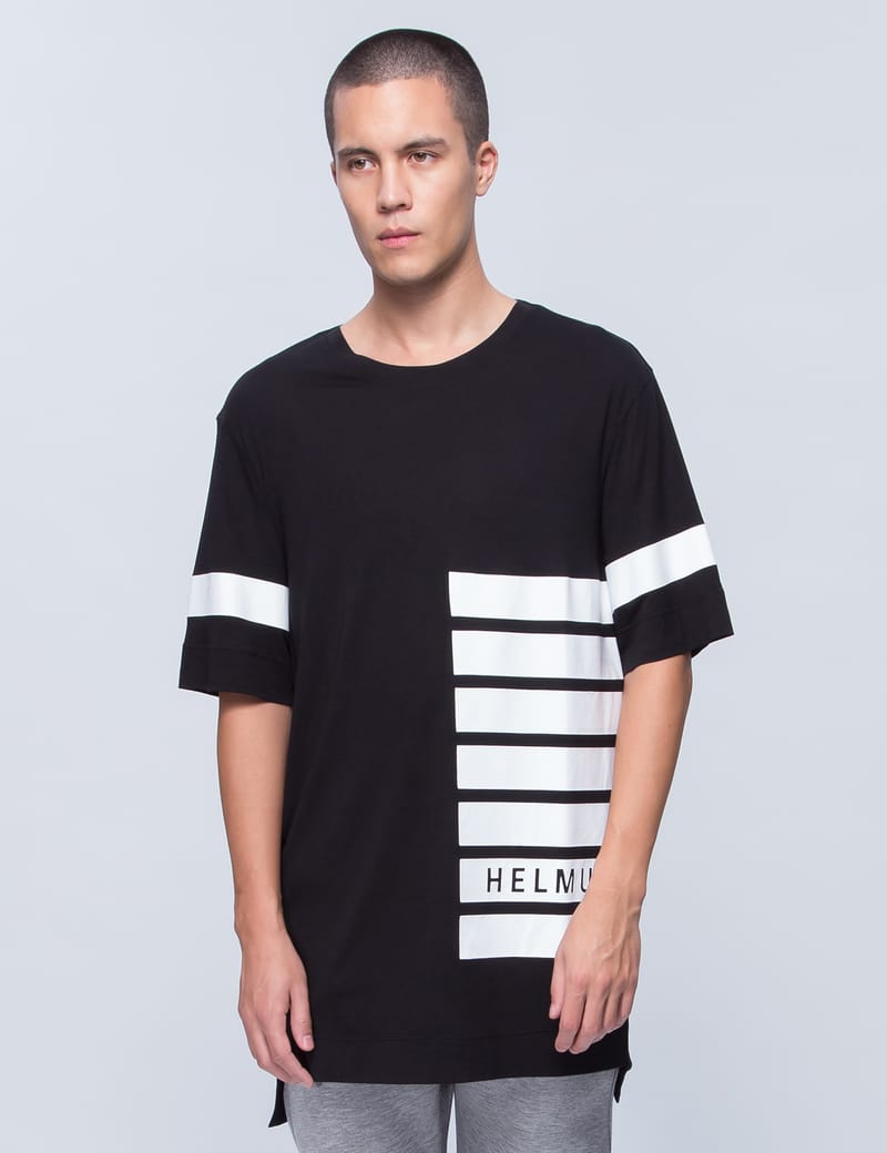 Helmut Lang - Logo Stripe Print Oversized T-Shirt | HBX - Globally