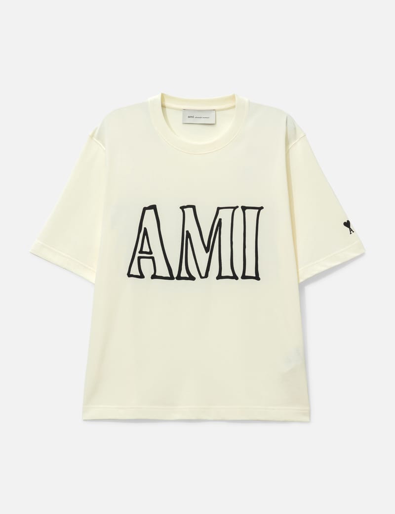 Ami Ami Paris Print T-Shirt - Boxy unisex tee in heavy cotton | HBX