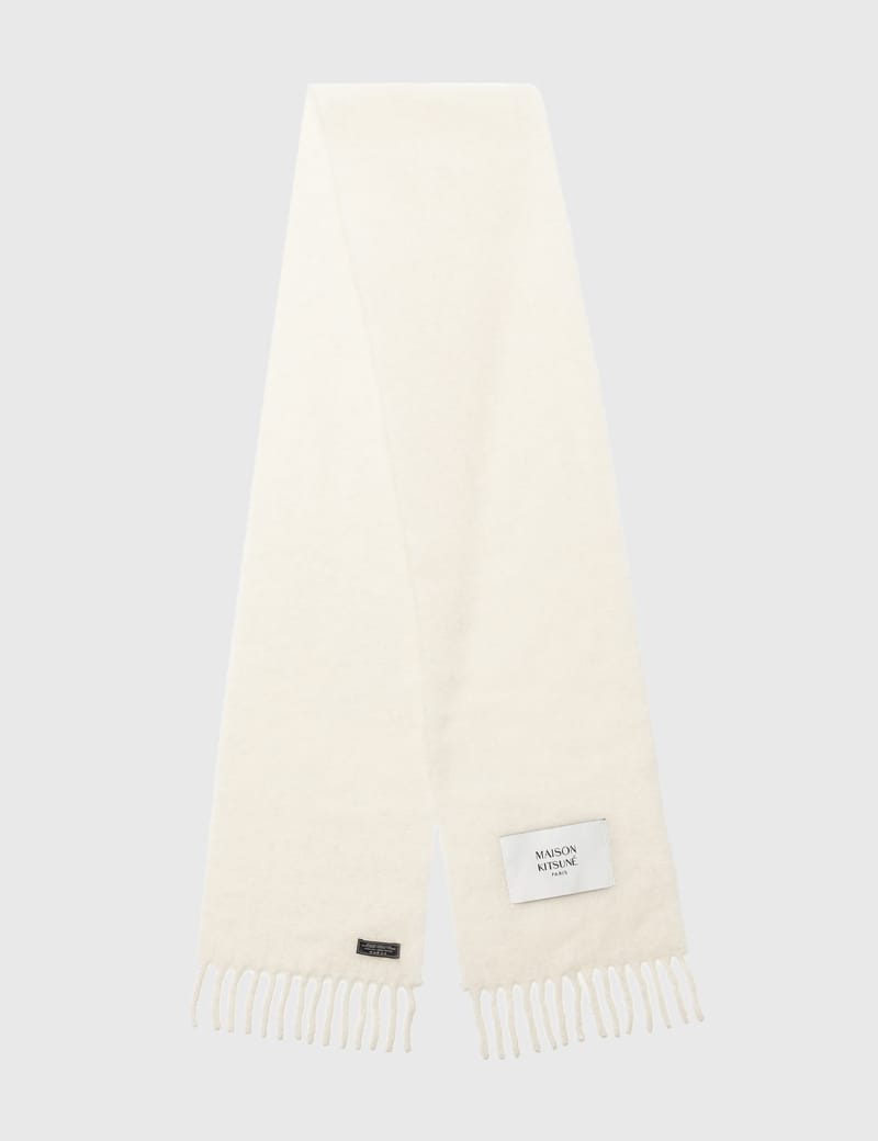 Maison Kitsuné - Plain Fringe Scarf | HBX - Globally Curated