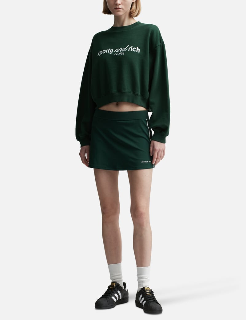 ★Sporty & Rich★ Tank Crop Crew Neck Forest CRAW2371FO Sporty & Rich - Tank Cropped Crewneck | HBX - Globally