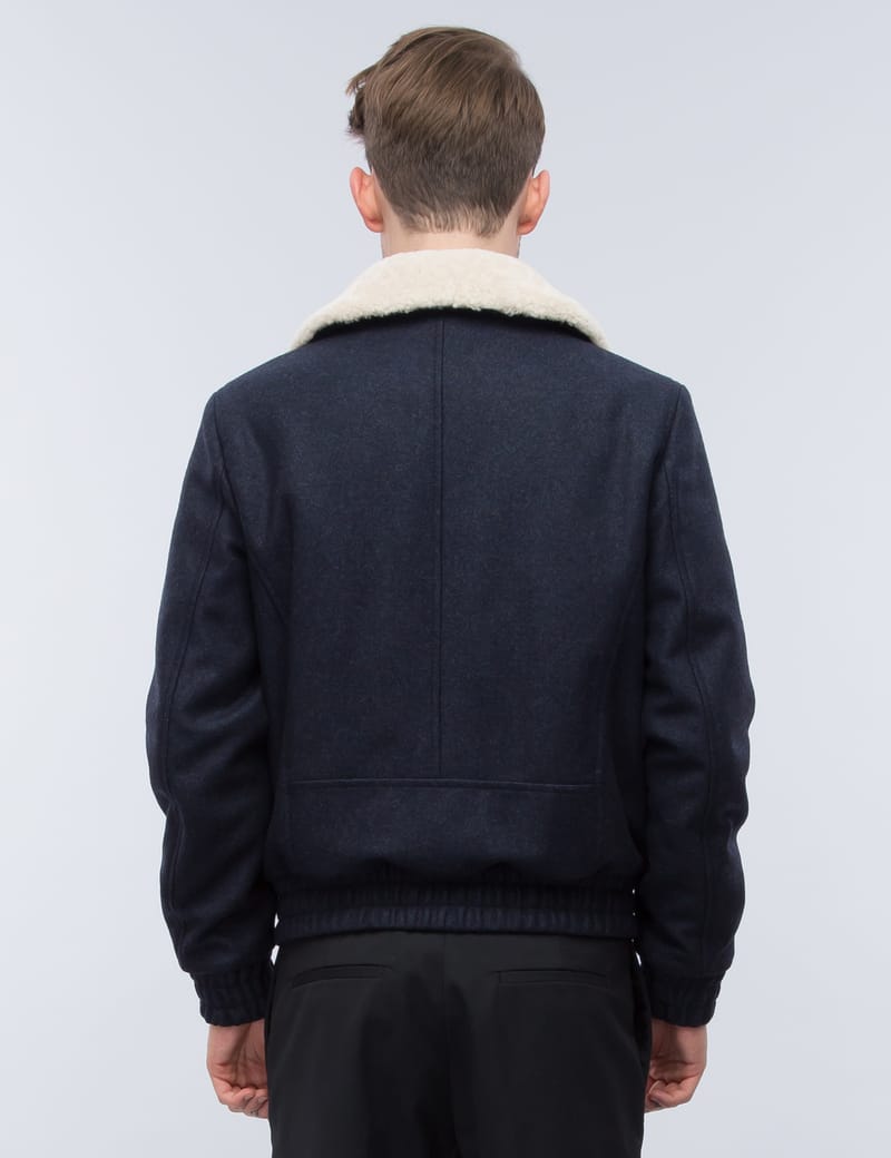Ami - Shearling Collar Zipped Jacket | HBX - Globally Ami - Shearling Collar Zipped Jacket | HBX - Globally
