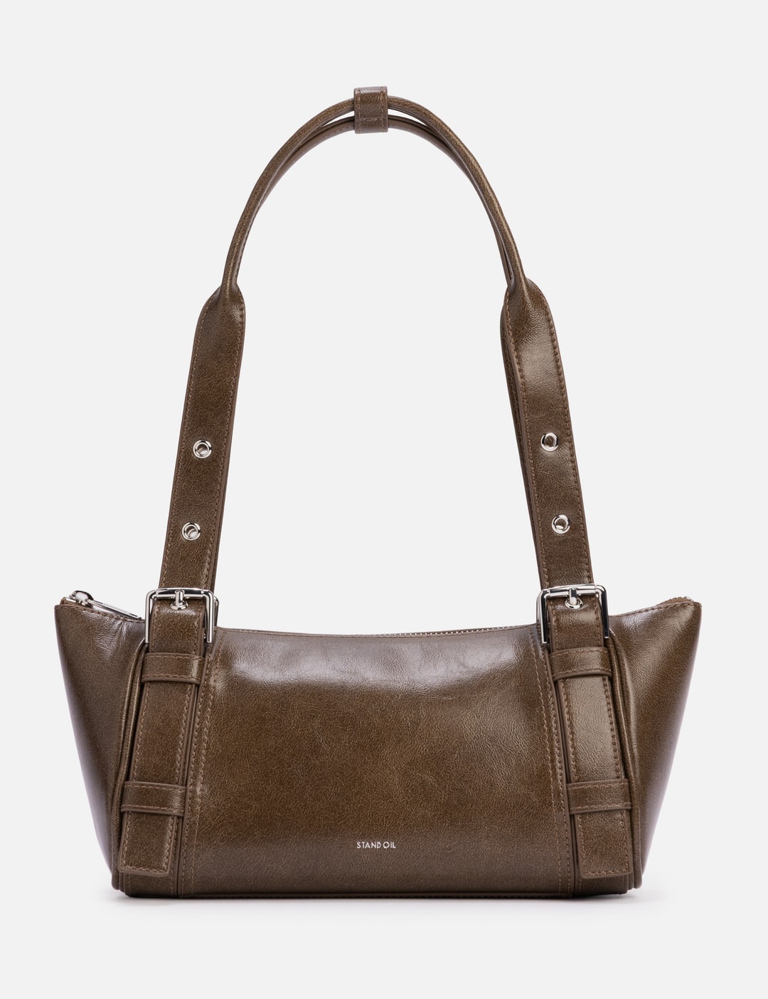 STAND OIL Boat Bag - Smooth faux-leather, boat-shaped shoulder bag in ...