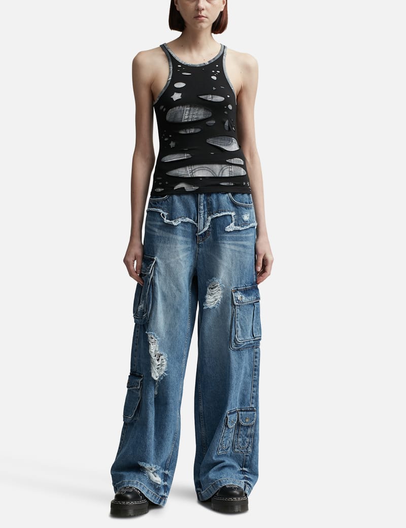 ★Andersson Bell★TATY LASER CUT-OUT SLEEVELESS TOP WOMEN) TATY LASER CUT-OUT SLEEVELESS TOP atb1115w(BLACK